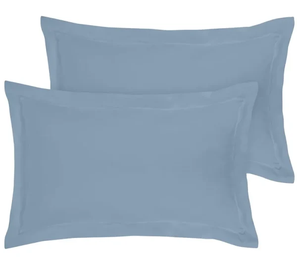 Royale Linens Pillow Shams 2 Pack Standard Size 20x26 inch - Brushed 1800 Microfiber - Bed Pillow Shams, Wrinkle Resistant Super Soft and Cozy-Back