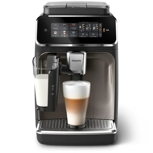 Philips 3300 Fully Automatic Espresso Machine with Lattego Milk Frother, Black and Chrome