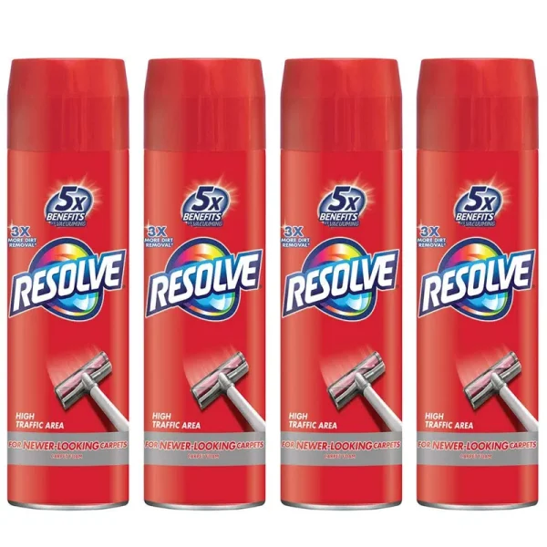 Resolve High Traffic Carpet Foam 88 oz 4 Cans x 22 oz Cleans Freshens Softens
