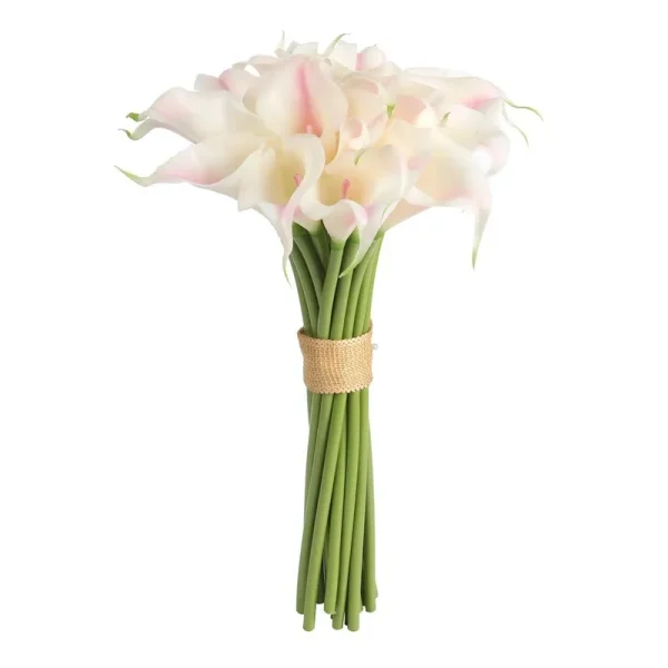 Easin Calla Lily Bridal Bouquet Wedding Flowers 20 Pcs A Set Artificial Flowers Home Decor Real Touch (Pink)