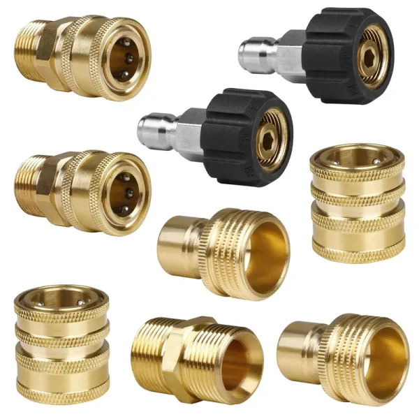 WOJET Pressure Washer Adapter Set, Quick Disconnect Kit, M22 Swivel to 3/8'' Quick Connect, 3/4" to Quick Release, M22 to M22 Convert PA3013
