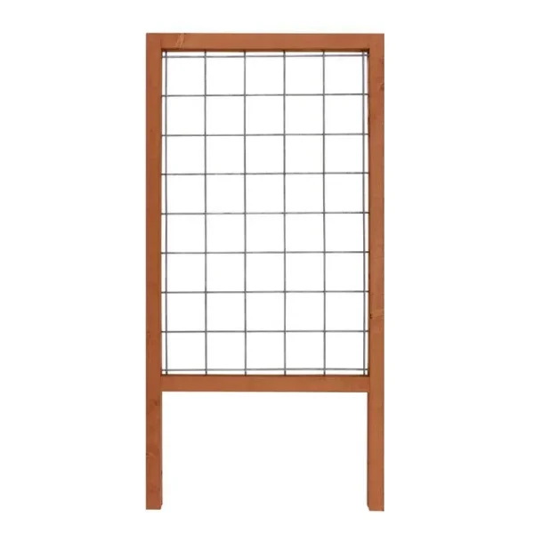 Outdoor Essentials Contemporary 48 in. Walnut-Tone Hog Wire Trellis, Brown
