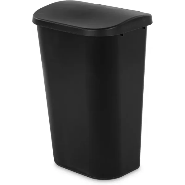 11.3gal Lift Top Waste Basket Black - Brightroom