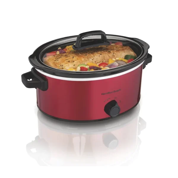 Hamilton Beach 6 Quart Slow Cooker, Red