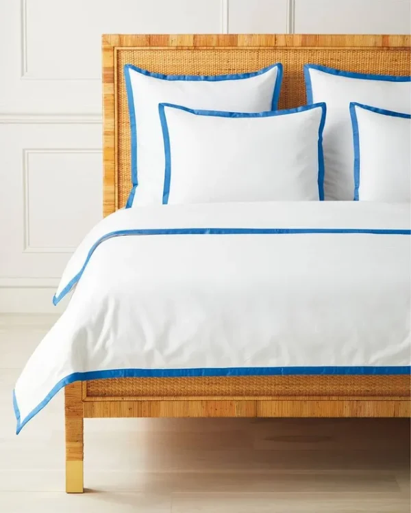 Serena & Lily Border Frame Sateen Duvet - Capri - Twin