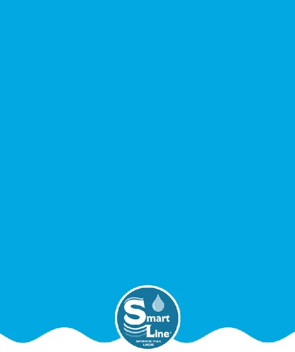 Smartline 8' Round Solid Blue Overlap Liner - 48" / 52" H, 25 Gauge