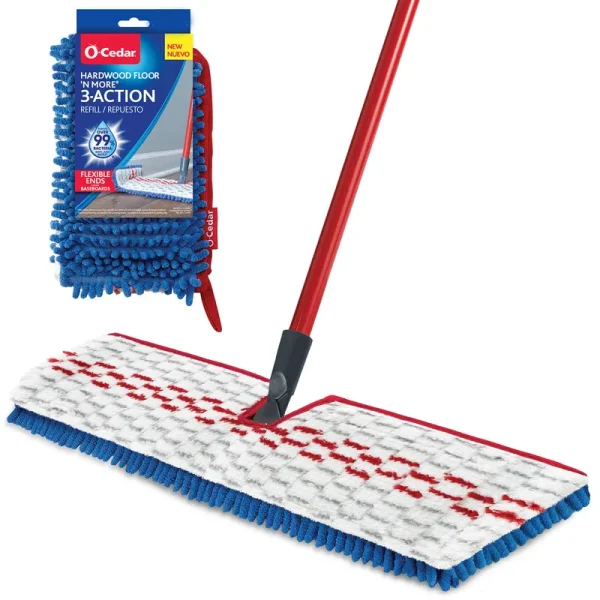 O-Cedar Hardwood Floor 'n More Microfiber Flip Mop with Extra Refill