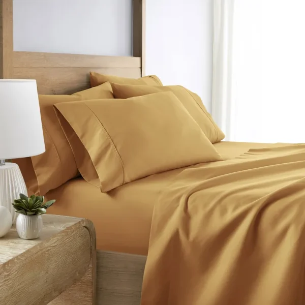 Linen Market 6 Piece Bed Sheet Set, Gold, California King