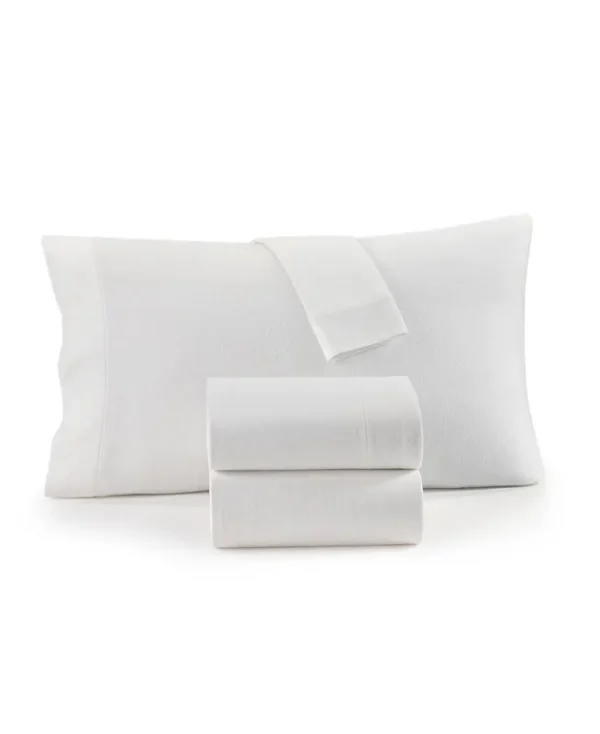 Charter Club Solid Flannel Cotton 4-pc. Sheet Set, King, Created for Macy's - White
