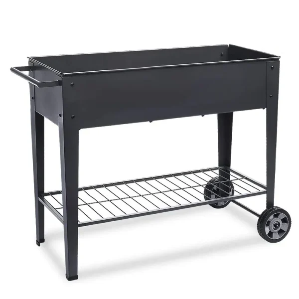 FOYUEE Raised Planter Box with Legs Outdoor Elevated Garden Bed on Wheels for Vegetables Flower Herb
