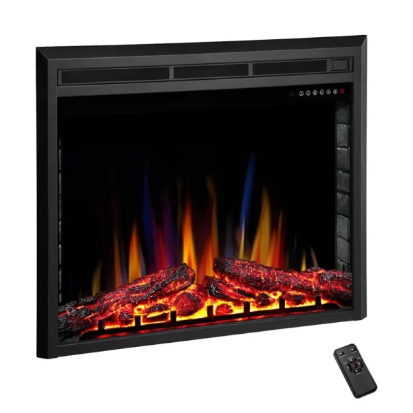 R.W.FLAME 39" Electric Fireplace Insert,Freestanding & Recessed Electric Stove Heater,Touch Screen,Remote Control,750W-1500W with Timer & Colorful