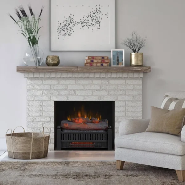 Duraflame Infrared Quartz Electric Juniper Log Set Heater with Crackling Sound - Black