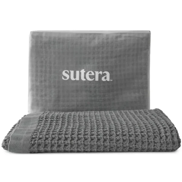 Sutera - Silverthread Waffle Towel California - Grown Pima Cotton, Quick Drying, Ultra Soft, Lightweight and Absorbent - Waffle