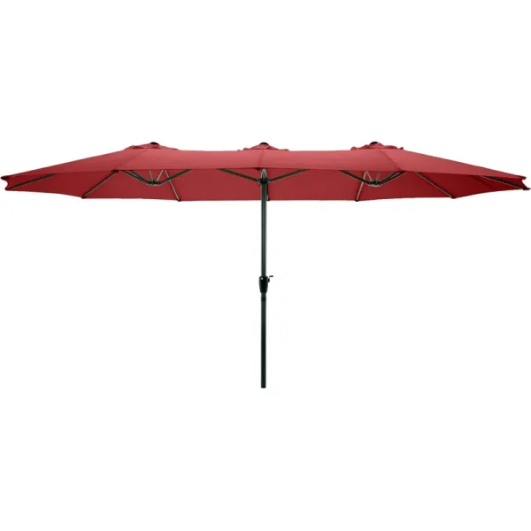 Pure Garden 50-LG1282 15 ft Double Patio Umbrella, Red