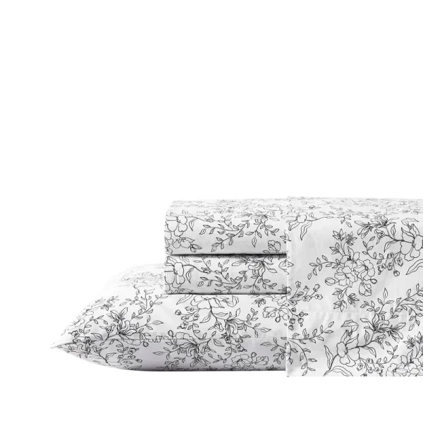 Stone Cottage White & Black Hawley Floral Cotton Sheet Set Full