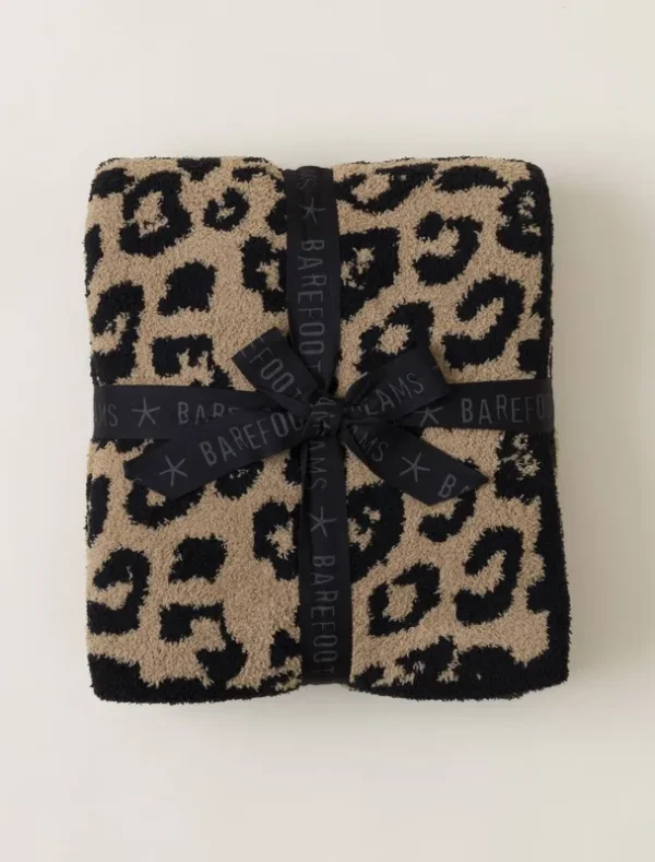 Barefoot Dreams CozyChic Barefoot in The Wild Throw - Camel/Black