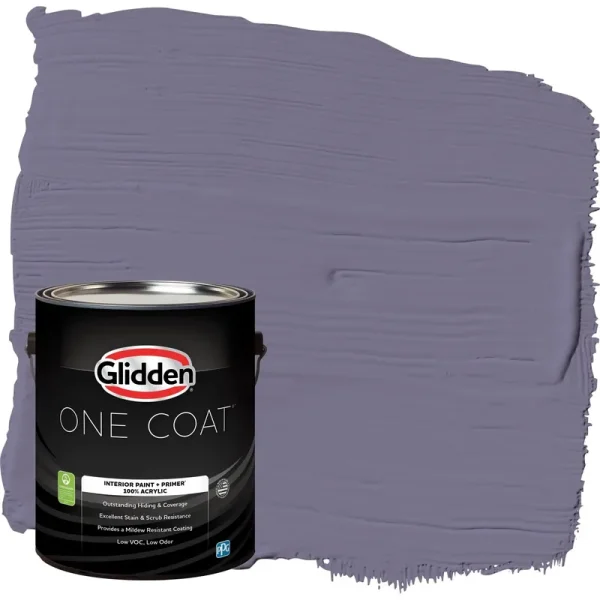 Glidden One Coat Interior Paint and Primer, Plum Shade / Purple, Gallon, Eggshell
