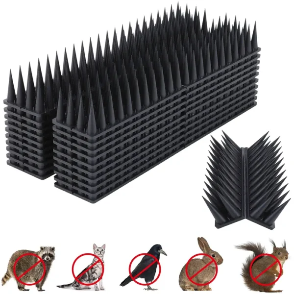 JOROMIT Bird Spikes, 20 Packs 23 ft Bird Deterrent Spikes Strips Bird Spikes for Small Birds Deterrent Spikes for Fences and Roof to Keep Birds Away