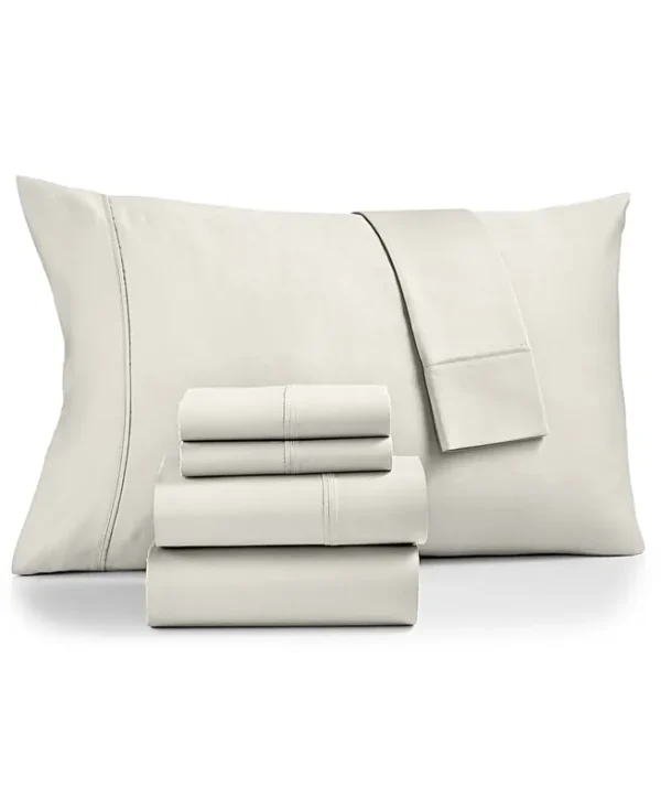 Fairfield Square Collection Brookline 1400 Thread Count 6-Pc. Sheet Set, Queen, Created for Macy's, Ivory