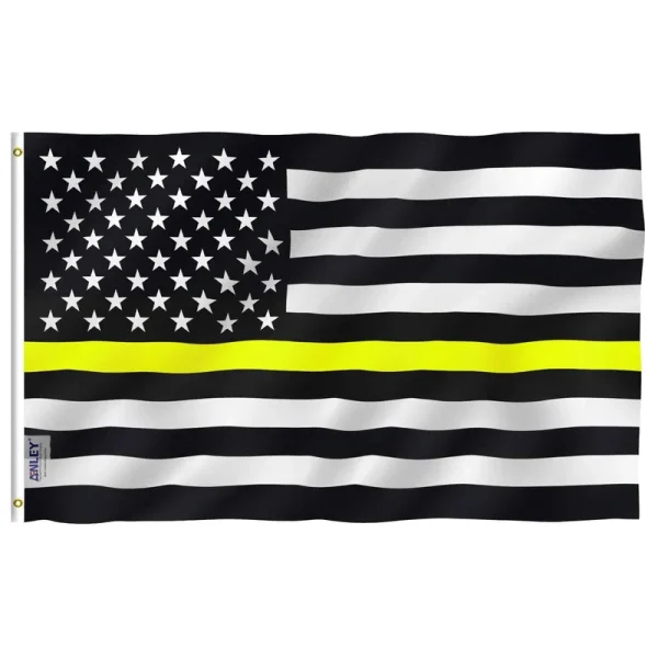 Fly Breeze 3x5 Foot Thin Yellow Line USA Flag