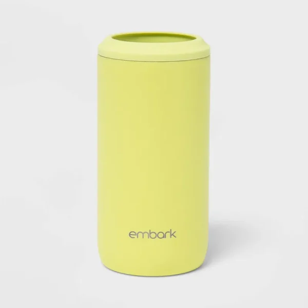 12oz Stainless Steel Slim Can Cooler Citron Green - Embark