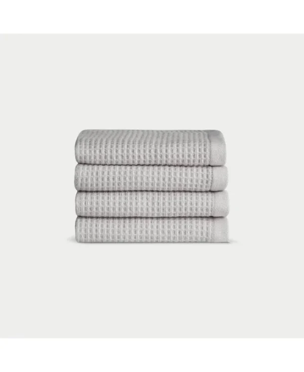Waffle Washcloths in Light Grey - Cozy Earth