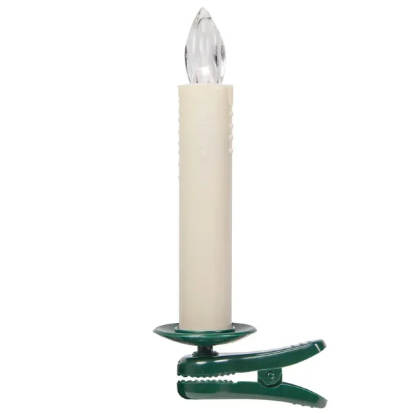 Flameless Electric LED Candles Clip-On Christmas Tree Lights Christmas Candles, Battery Operated, Remote Controlled, Set of 10 (5.5 inch, White)