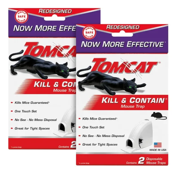 Tomcat Kill & Contain Mouse Trap, 2-Pack (4 Traps)