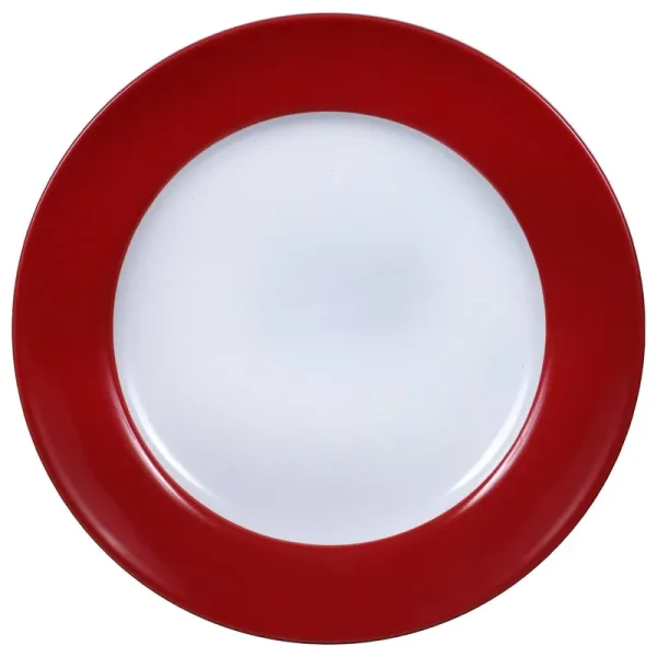 Royal Norfolk Red and White Dinner Plates, 10.5 in.
