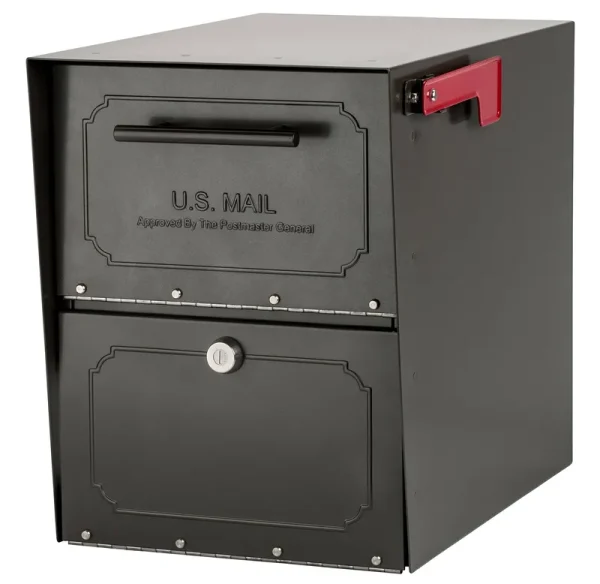 Architectural Mailboxes Oasis Classic Locking Post Mount Mailbox, Graphite Bronze