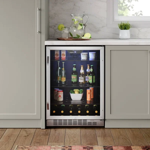 EdgeStar CBR1502SG 24 inch Wide 142 Can Built-In Beverage Cooler with Tinted Door