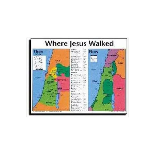 Where Jesus Walked Wall Chart, 19.5" x 26"