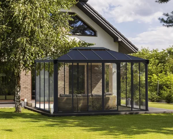 Palram - Canopia Ledro 10' x 14' Enclosed Gazebo - Gray/Bronze
