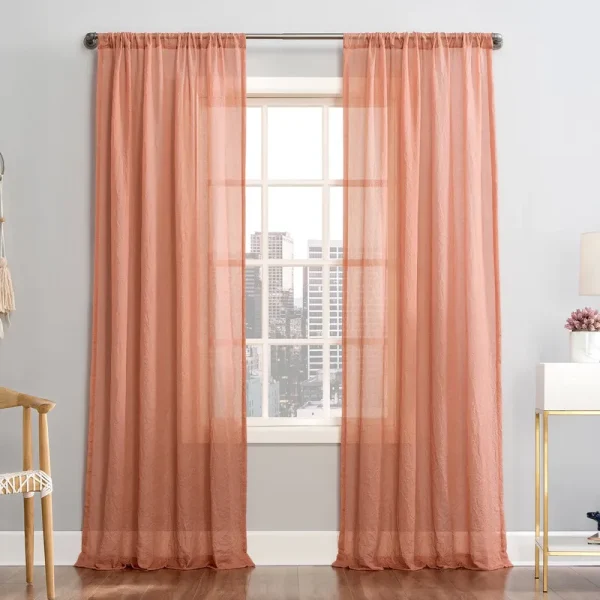 Mainstays Linen Textured Semi-Sheer Rod Pocket Curtain Panel - Each