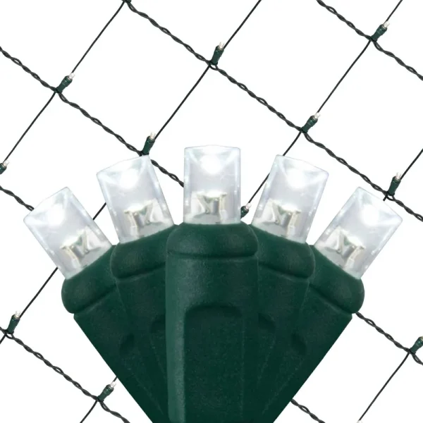 4' x 6' 5mm LED Net Lights Cool White Green Wire