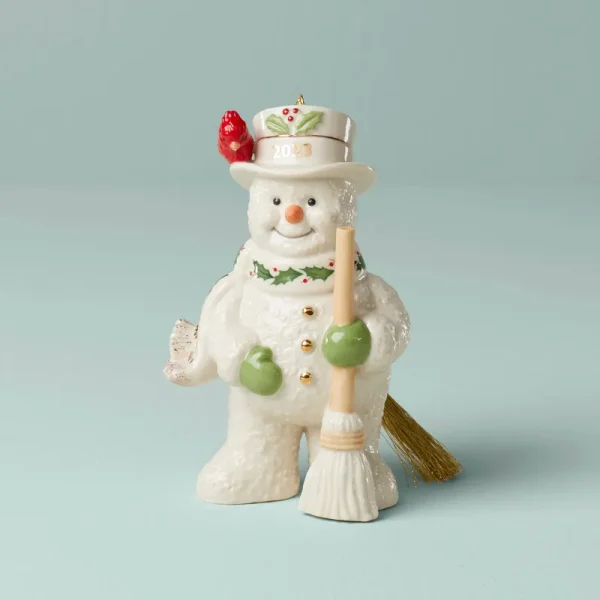 Lenox 2023 Snowman with Broom Ornament