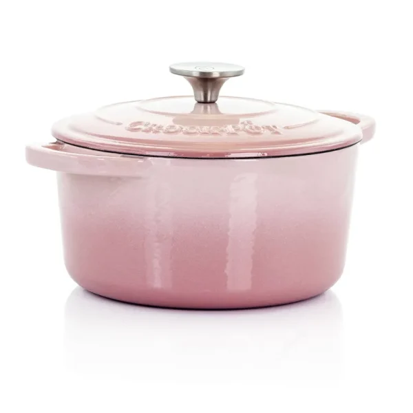 Crock-Pot Artisan Round Enameled Cast Iron Dutch Oven, 3-Quart, Blush Pink