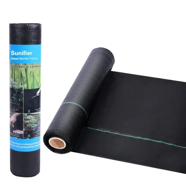 Sunifier Weed Barrier Landscape Fabric Heavy Duty,Garden Fabric Weed Barrier,Black Mulch for Landscaping, Weed Blocker Fabric Garden Bed Cover Garden