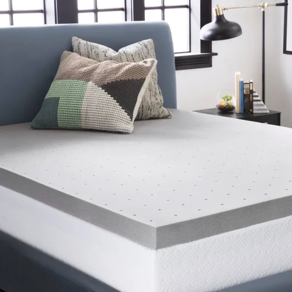Lucid California King 3 inch Bamboo Charcoal Memory Foam Mattress Topper