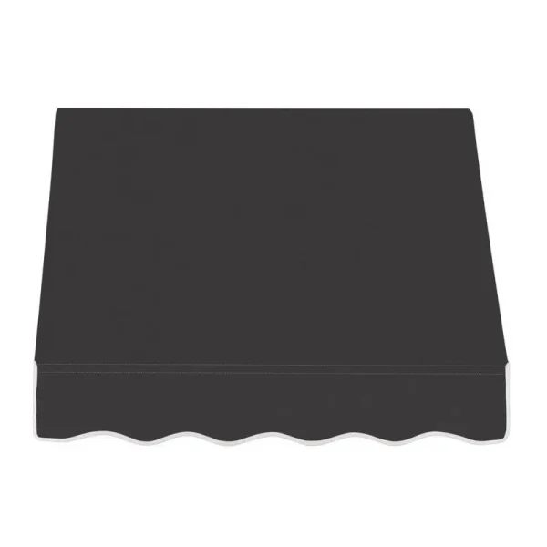 Awntech 3.375 ft Dallas Retro Fixed Awning Acrylic Fabric, Black