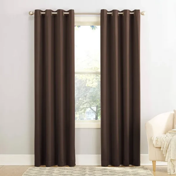 Sun Zero Barrow Energy Efficient Grommet Curtain Panel Pair