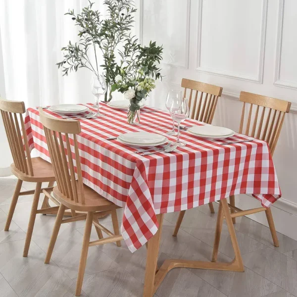 maxmill Checkered Rectangle Tablecloth Water Resistance Wrinkle Free Spillproof Heavy Weight Gingham Plaid Table Cloth for Buffet Banquet Parties