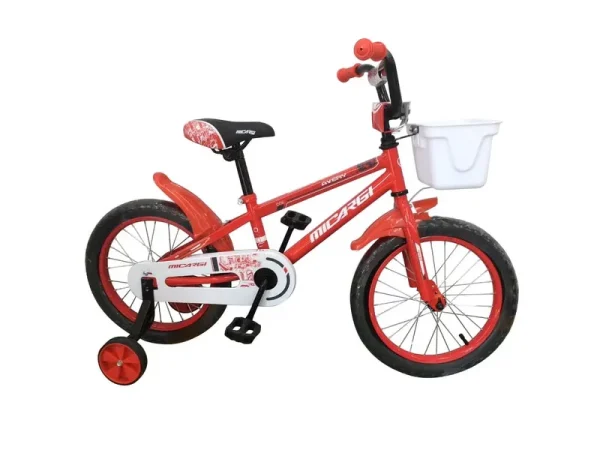 Ustoyoutlet 16" BMX Steel Frame Coaster Brake Bicycle One Piece Crank W/ Baskets & Fenders, Rims - Red Kid'S Bike - Red