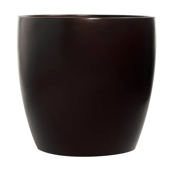 Bankston Fiberglass Pot Planter Color: Brown, Size: 17.75" H x 18" W x 18" D