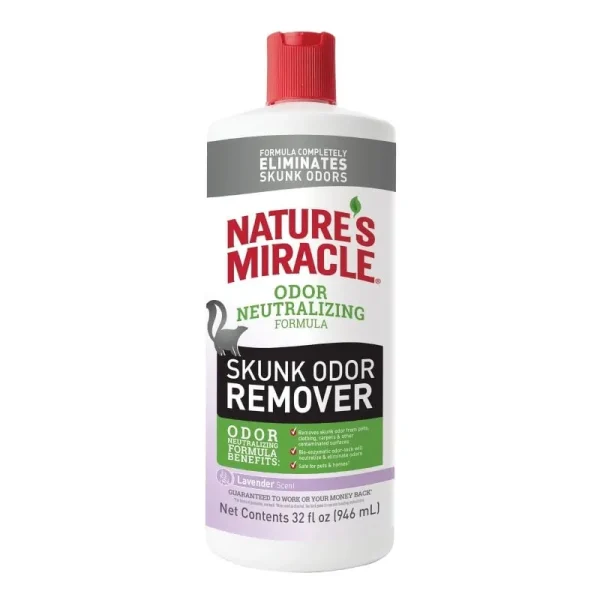 Natures Miracle Skunk Odor Remover Odor Neutralizing Formula, 32 fl oz, Lavender Scent