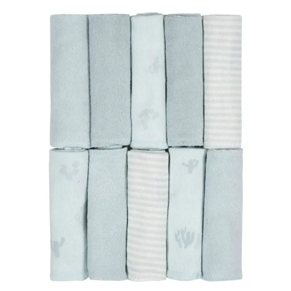 Baby Just Born 10-Pack Washcloths, Blue