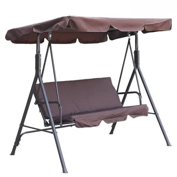 3 Person Porch Swing with Canopy Clihome Cushion Color: Brown