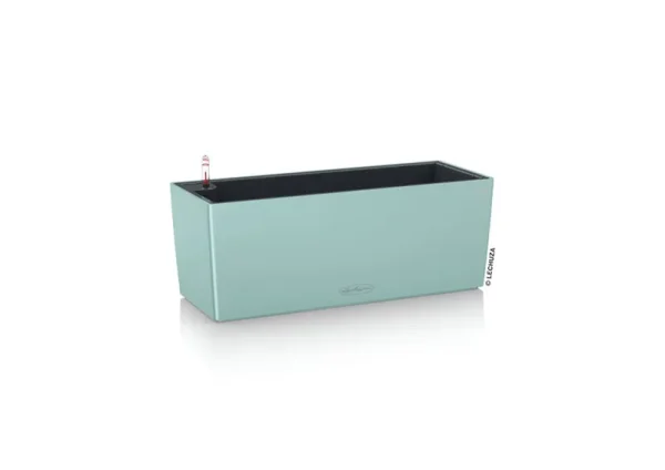 Lechuza USA 20" Mint Green and Black Rectangular Smooth Planter
