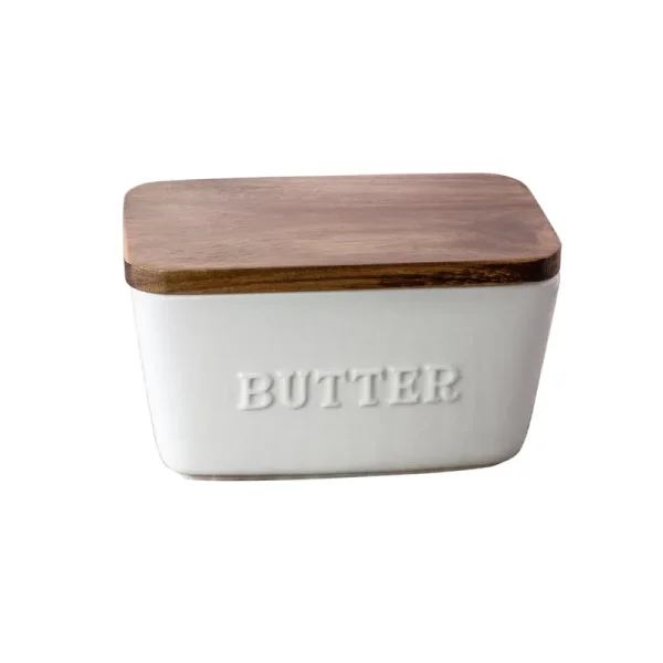 Better Homes & Gardens Porcelain Embossed Butter Dish, White