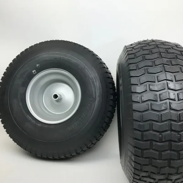 Set of 2 - Silver 20x8.00 - 8 Lawn Mower Tire and Rim - Fits on 3/4 in Axle